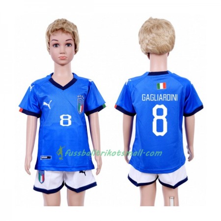 Günstige Fußballtrikots Italien Gagliardini 8 Kinder 2018 Kurzarm Heimtrikotsatz kaufen